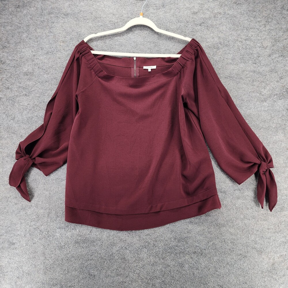 Pleione Shirt Womens XL Off Shoulder Red 3/4 Sleeve Top